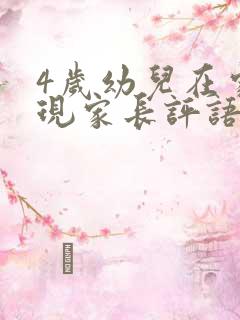 4岁幼儿在家表现家长评语