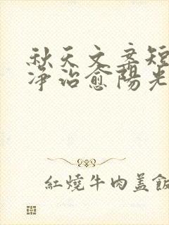 秋天文案短句干净治愈阳光