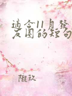 适合11月发朋友圈的短句文案