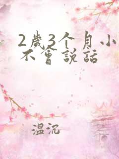 2岁3个月小孩不会说话