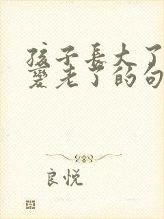 孩子长大了我们变老了的句子