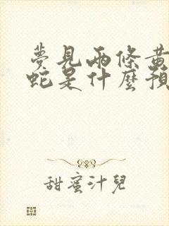 梦见两条黄色的蛇是什么预兆 女性