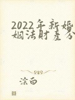 2022年新婚姻法财产分割