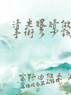 清光眼睛做激光手术多少钱