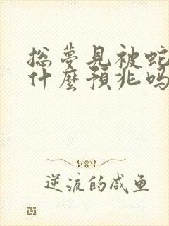 总梦见被蛇咬有什么预兆吗