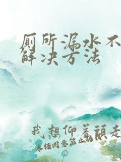 厕所漏水不砸砖解决方法