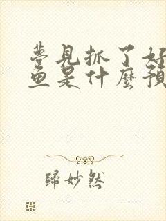 梦见抓了好多大鱼是什么预兆