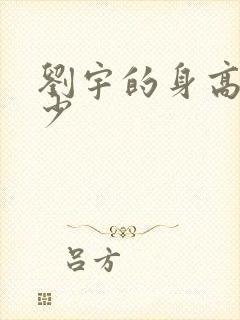 刘宇的身高是多少