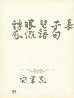 转眼儿子长大的感慨语句