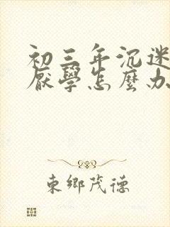 初三年沉迷游戏厌学怎么办