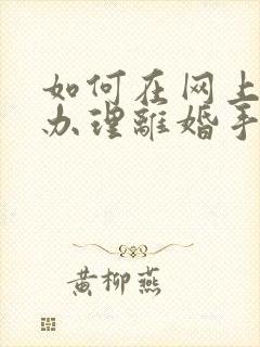 如何在网上快速办理离婚手续