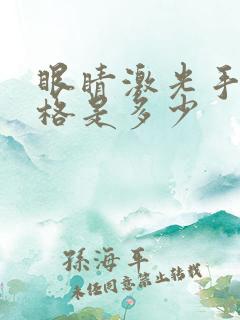 眼睛激光手术价格是多少