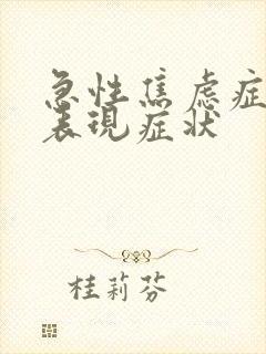 急性焦虑症发作表现症状