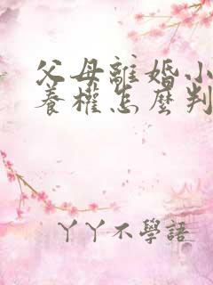 父母离婚小孩抚养权怎么判