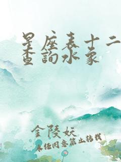 星座表十二星座查询水象