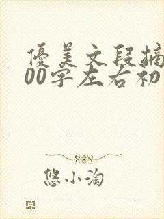 优美文段摘抄300字左右初中