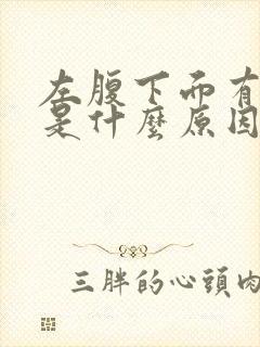 左腹下面有硬块是什么原因