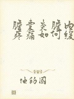 胆囊炎胆内结石疼痛如何缓解