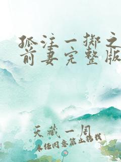 孤注一掷之再见前妻完整版短剧