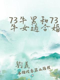 73牛男和73牛女适合婚配吗