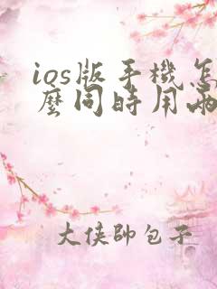 ios版手机怎么同时用两个微信