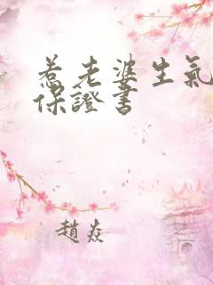 惹老婆生气了的保证书