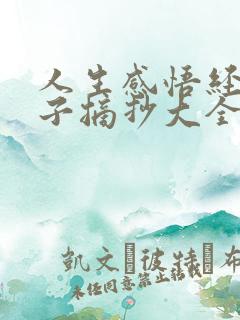 人生感悟经典句子摘抄大全短句