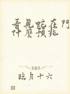 看见蛇在门口有什么预兆