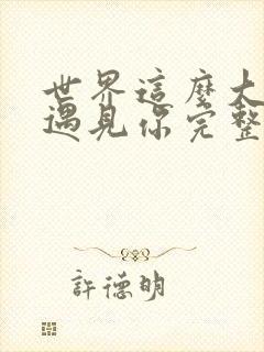 世界这么大还是遇见你完整版