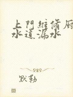 上门维修厨房下水道漏水