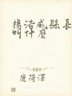 杨浩威县长老婆叫什么