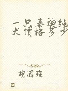 一只泰迪纯种幼犬价格多少钱