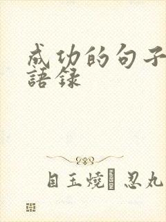 成功的句子经典语录