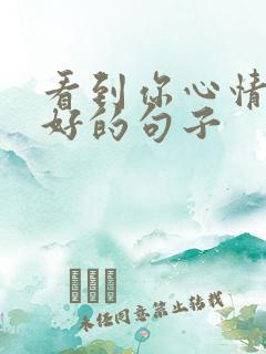 看到你心情就很好的句子