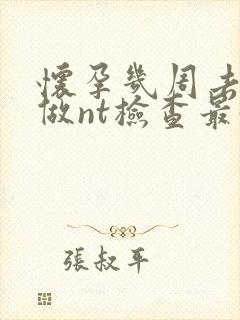 怀孕几周去医院做nt检查最好