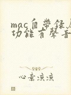 mac自带录屏功能有声音吗