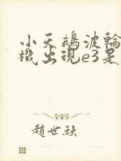 小天鹅波轮洗衣机出现e3是什么原因