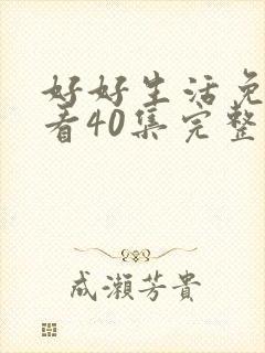 好好生活免费观看40集完整版