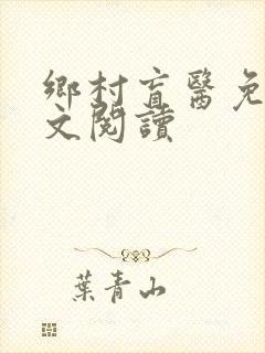 乡村盲医免费全文阅读