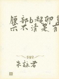 腹部b超卵巢显示不清是有什么问题吗