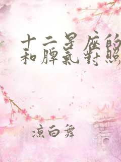 十二星座的性格和脾气对照表