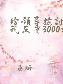 给领导检讨书自我反省3000字