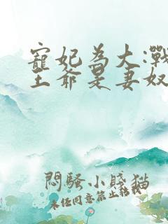 宠妃为大:战神王爷是妻奴