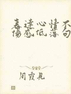 表达心情不好的伤感低落句子