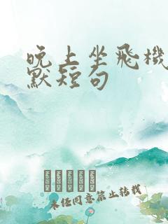 晚上坐飞机的幽默短句