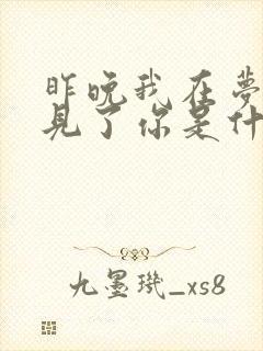 昨晚我在梦中遇见了你是什么歌名