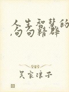 人生智慧的句子,句句精辟