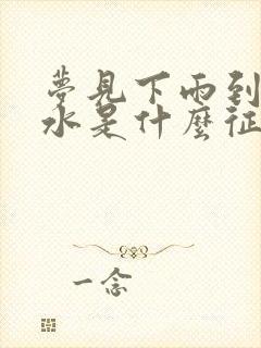 梦见下雨到处是水是什么征兆