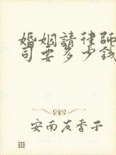 婚姻请律师打官司要多少钱