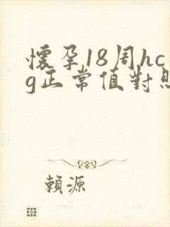 怀孕18周hcg正常值对照表